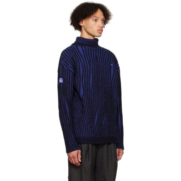 Ader Error Frank Turtleneck Size A3 L Oversized Mens Blue Sweater $485 - Picture 14 of 14